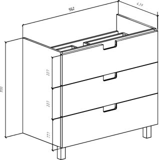 Тумба под раковину Bellezza Пегас 100см красный 00000007802
